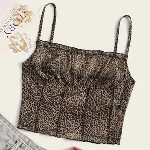 Shein Sheer Leopard Top